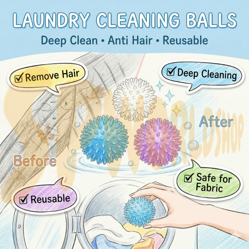 Reusable Laundry Ball | Anti-Tangle Decontamination Ball | Professional Washing Machine Accessory | Protect Fabric Laundry Ball 洗衣机防结球 护衣防缠绕 强力去渍