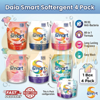 [VALUE PACK] Daia Smart Liquid Detergent 3.2kg | 1 Box of 4 Packs | Long Lasting Fragrance & Softness | Sabun Basuh Baju Cecair Daia 浪奇洗衣液 超值家庭装 柔顺持久留香