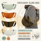 Minimalist Nylon Dumpling Bag | Waterproof Crossbody Shoulder Bag B07089 | Versatile Travel & Gym Bag | Beg Sandang Lelaki & Perempuan 极简机能风 尼龙斜挎包 防水大容量