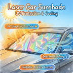 READY STOCK!!! Car Sunshade Reflective Laser Windshield Sun Shade UV Protection Foldable Sun Block Cover 镭射汽车遮阳挡