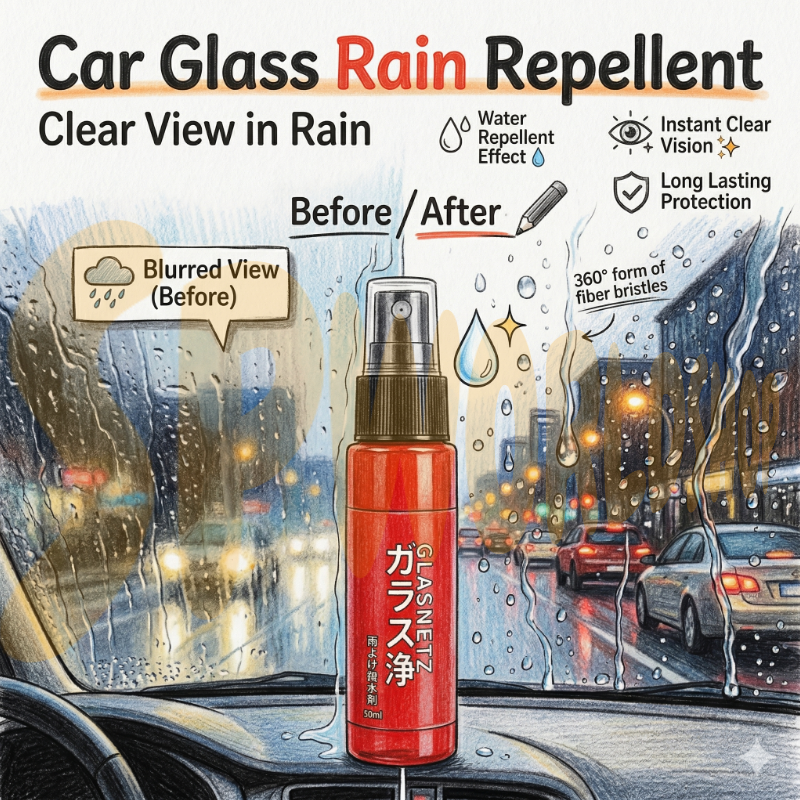 READY STOCK!!! Car Glass Rain Repellent Spray | Water Repellent Coating | Anti-Fog & Waterproof Cleaner 玻璃爽防雨驱水剂