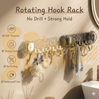 【READY STOCK】Wall-Mounted Rotating Suction Cup Hook | No-Drill Multi-Hook Hanger for Kitchen Bathroom Storage | 强力吸盘联排挂钩