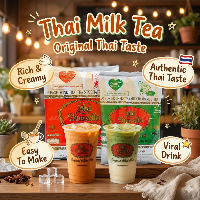 READY STOCK!!!HALAL Thai Chatramue  Thai Tea Thai Green Tea Teh Merah Teh Hijau 400g/200g 泰国手标茶 红茶 & 绿茶