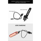 Portable USB Chargeable Waterproof Rear Bicycle Tail Light 5 LED Lamp 4 Flashing Models Night Safety Warning Bike Access
