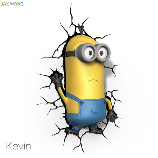 Cartoon Minions Stereo 3D Wall Night Lamps Children Bedroom Room Corridor Bedside Wall Birthday Gift Night PREORDER
