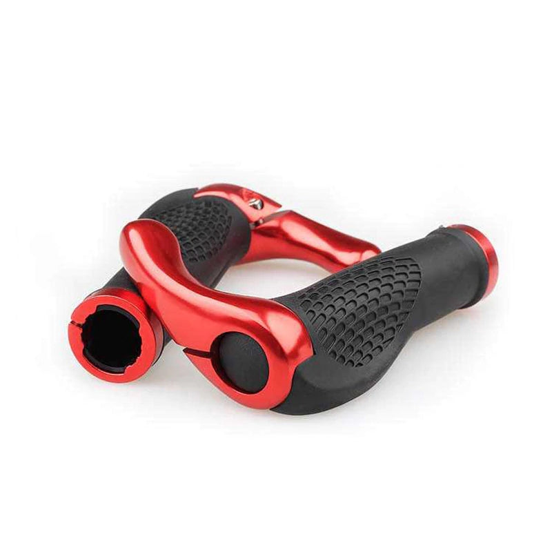 1 Pair Bicycle Handlebar Grip Ergonomic Anti-Skid Lock-on Handle Cover Aluminum Alloy Rubber Grips MTB Bike Accessories