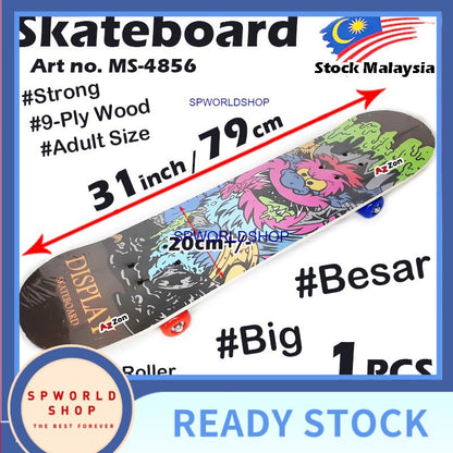 【Ready Stock】Skateboard Papan Skate Board Four-Wheeled Long Skateboard Adult Scooters Penny Board  滑板