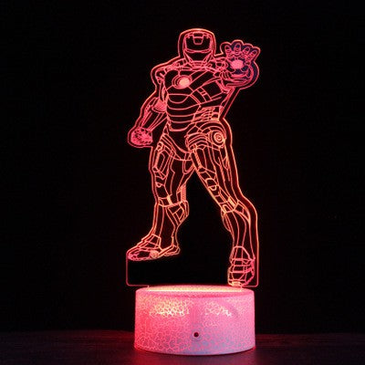 Superheroes Spiderman Thor Hammer Black Panther Icon LED Lamp Iron Man Captain America Shield 3D LED Light PREORDER