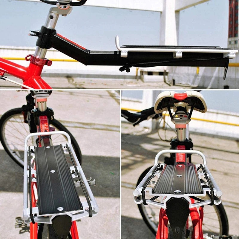 Bicycle Rear Rack, Bike Luggage Cargo Carrier, Quick Release Adjustable Cycling Seatpost Rack for Mountain Bike