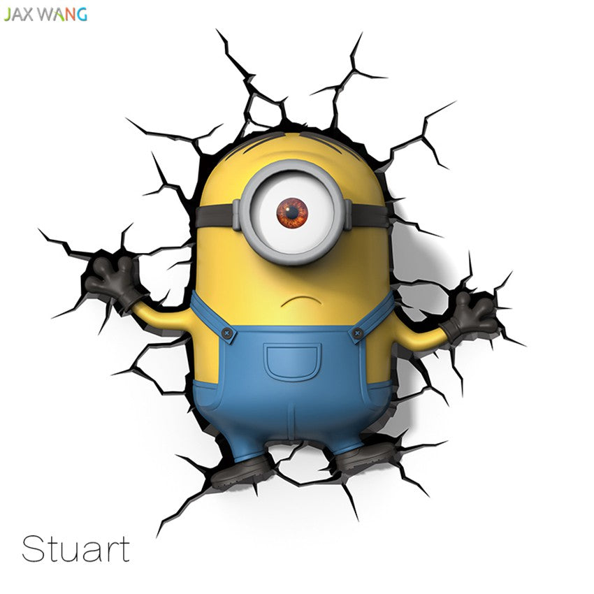Cartoon Minions Stereo 3D Wall Night Lamps Children Bedroom Room Corridor Bedside Wall Birthday Gift Night PREORDER