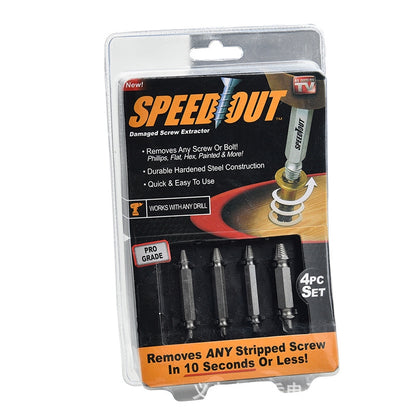 Speed Out 4pcs Damaged Screw Extractor Use With Any Drill As Seen On TV Speed Out * READY STOCK