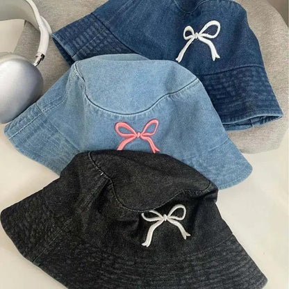 【READY STOCK】Denim Bucket Hat Unisex Sun Hat Casual Outdoor Travel Spring, Summer & Autumn Fisherman Cap 牛仔渔夫帽