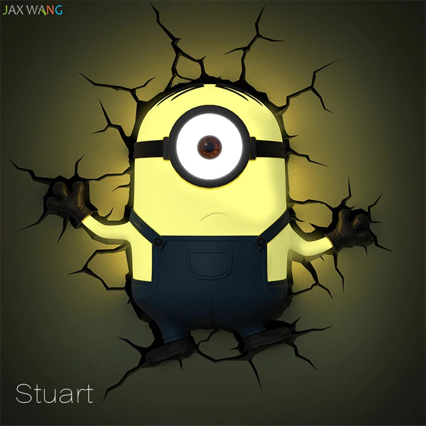 Cartoon Minions Stereo 3D Wall Night Lamps Children Bedroom Room Corridor Bedside Wall Birthday Gift Night PREORDER