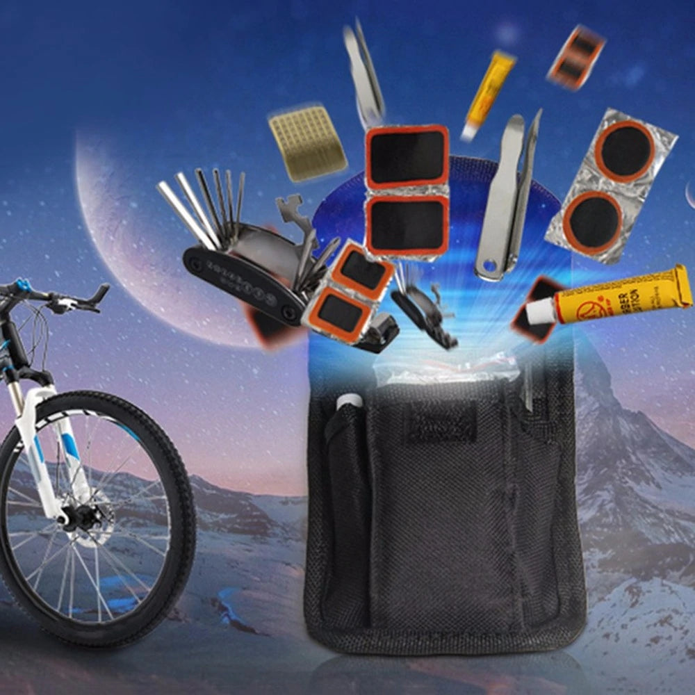 Bike Bicycle Tire Repair Tools Kit Set Bag Multitool Cycling Service Folding Hex Wrench Tool Bicycle Portable Riding