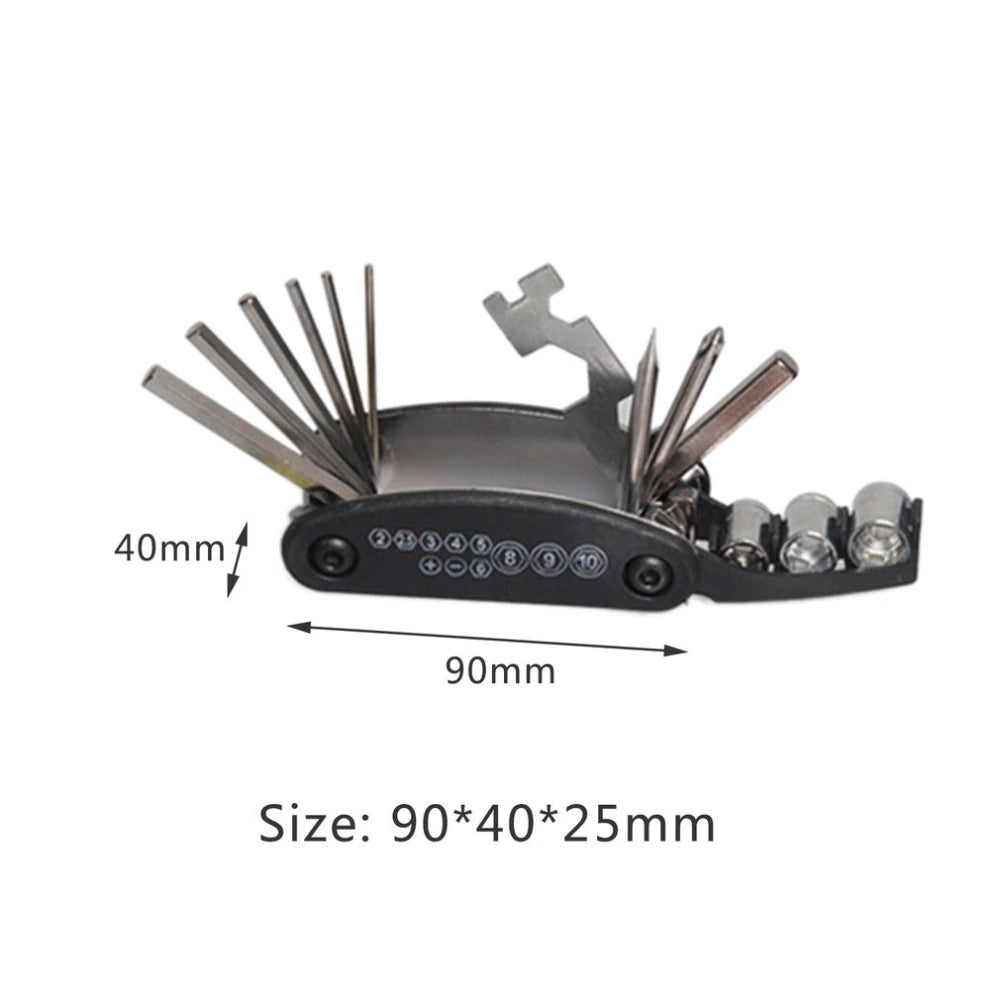 Bike Bicycle Tire Repair Tools Kit Set Bag Multitool Cycling Service Folding Hex Wrench Tool Bicycle Portable Riding