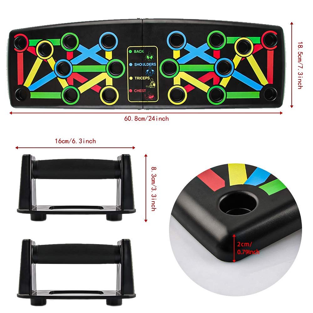 Folding Push Up Board Fitness Workout Train Muscle Exercise I-shaped Pushup Racks for Adults Indoor Home Muscle Training