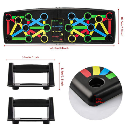 Folding Push Up Board Fitness Workout Train Muscle Exercise I-shaped Pushup Racks for Adults Indoor Home Muscle Training