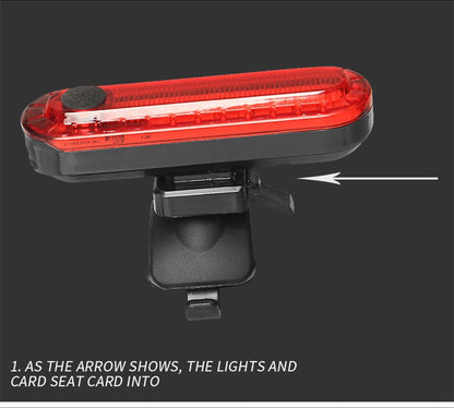 Portable USB Chargeable Waterproof Rear Bicycle Tail Light 5 LED Lamp 4 Flashing Models Night Safety Warning Bike Access