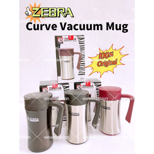 READY STOCK!!!Zebra SUS304 Stainless Steel CURVE Vacuum Mug 0.45L (450ml)