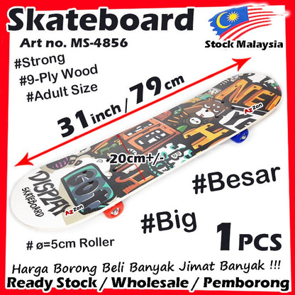 【Ready Stock】Skateboard Papan Skate Board Four-Wheeled Long Skateboard Adult Scooters Penny Board  滑板