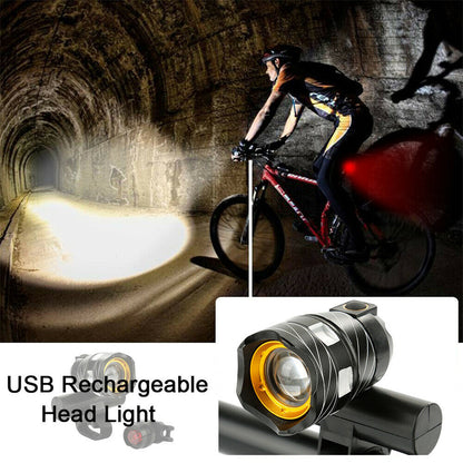 LED Mountain Cycle Head Light Waterproof Rechargeable 15000LM XM-L T6 LED MTB Bicycle Light Bike Front Rear Light Set Wi