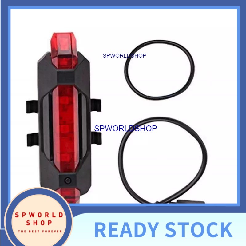 USB Rechargeable Bike Bicycle Tail Rear light -RED