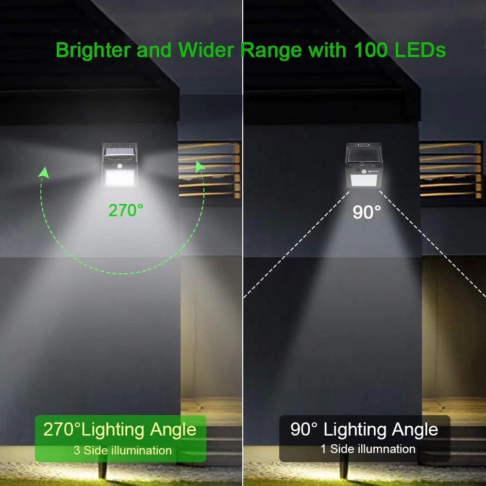100 LED Solar Light Outdoor Solar Lamp Powered Sunlight Waterproof PIR Motion Sensor Street Light for Garden PREORDER