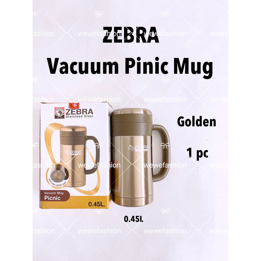 READY STOCK!!!Zebra SUS304 Stainless Steel Vacuum Pinic Mug 0.45L (450ml)