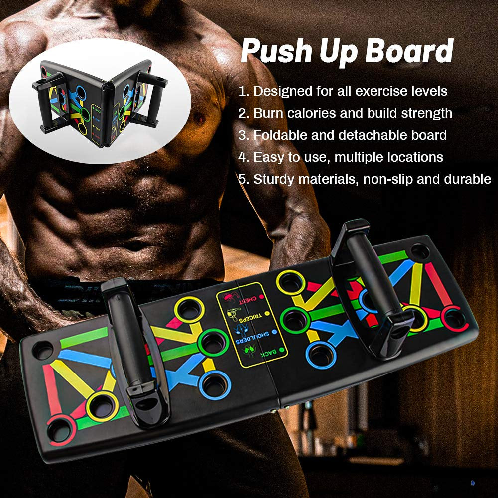 Folding Push Up Board Fitness Workout Train Muscle Exercise I-shaped Pushup Racks for Adults Indoor Home Muscle Training