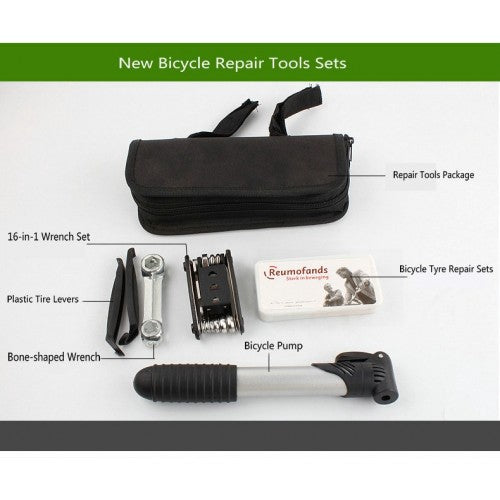 Bicycle repair tools set with carry bag
