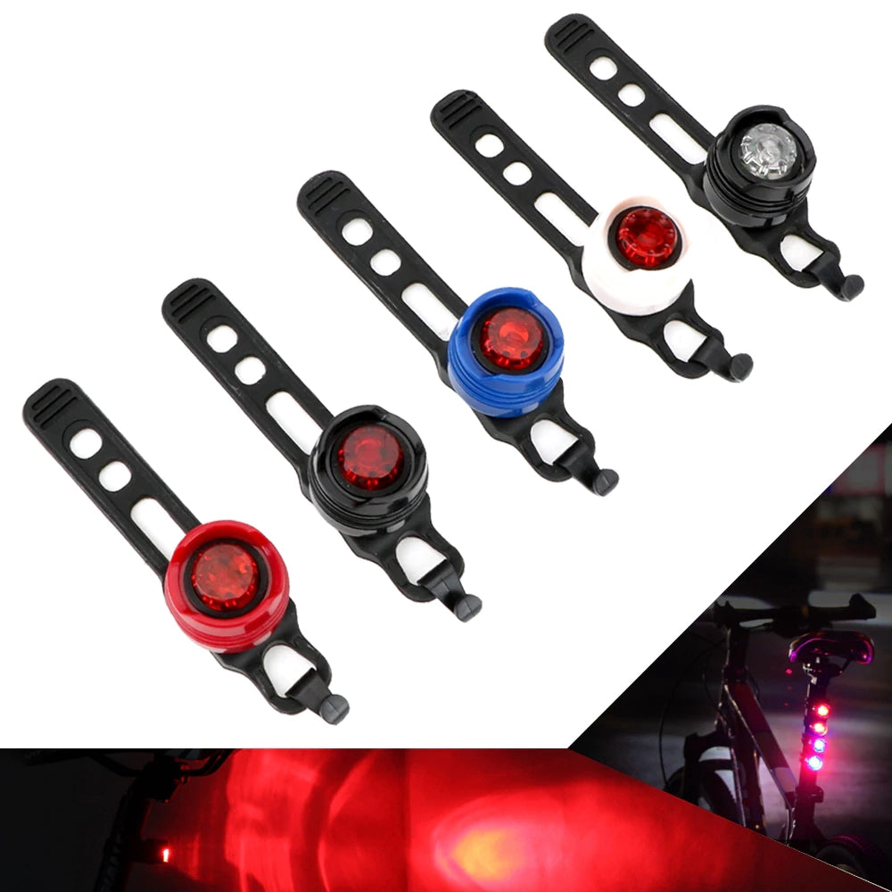 Safety Warning Lamp Cycling Light Helmet Red White LED Flash Lights Bike Front Rear Tail Aluminium Alloy