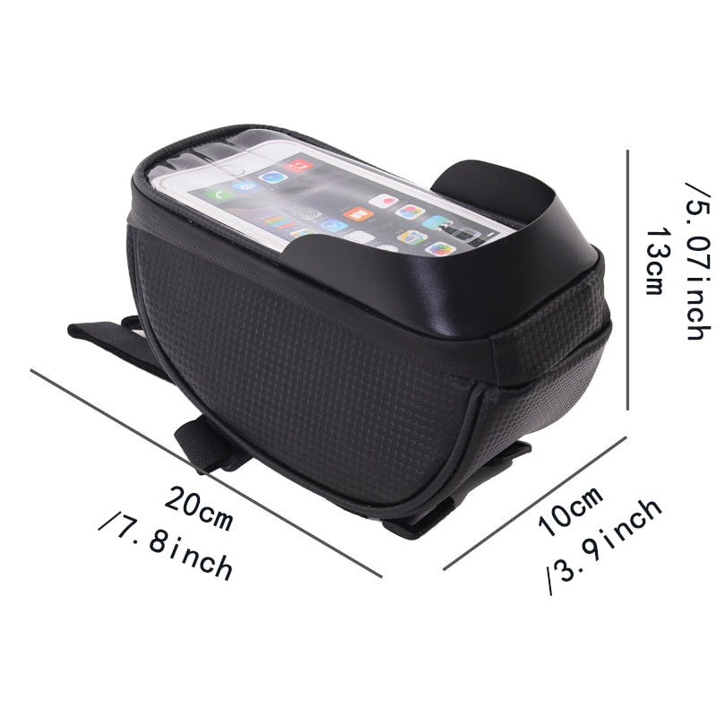 Waterproof Bicycle Bag,Cycling Front Top Tube Frame Phone Bag,Touchscreen Cellphone Handlebar Bag Bicycle