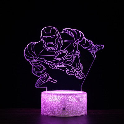 Superheroes Spiderman Thor Hammer Black Panther Icon LED Lamp Iron Man Captain America Shield 3D LED Light PREORDER