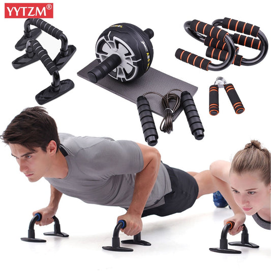 Push up Bracket Lean Abdomen Training with Skip Rope Anti-Skid Foam S-Type Grip Force Pull Rope Home Fitness Equipment