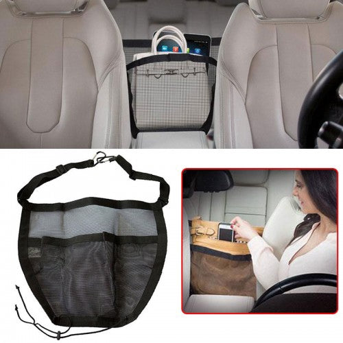 Car Interior Trim Multi Purpose Hanger Storage Mesh Pocket Bag Purse Pouch
