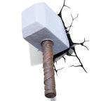 Marvel Hammer 3D Night light Amazing Creative Sticker for bed lights iron lamp led lamp avengers wall lamp PREORDER
