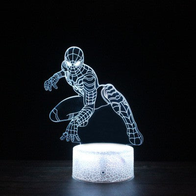 Superheroes Spiderman Thor Hammer Black Panther Icon LED Lamp Iron Man Captain America Shield 3D LED Light PREORDER