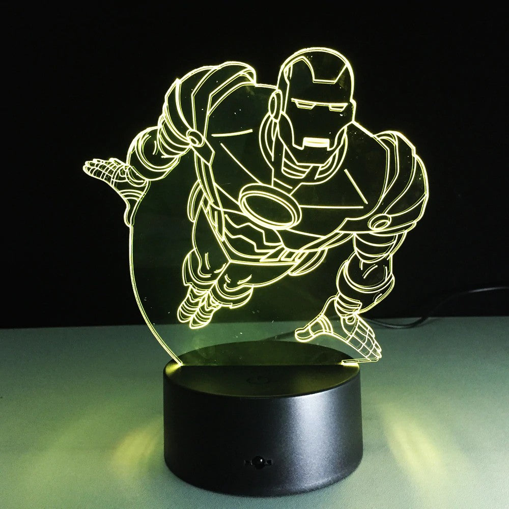 Superheroes Spiderman Thor Hammer Black Panther Icon LED Lamp Iron Man Captain America Shield 3D LED Light PREORDER
