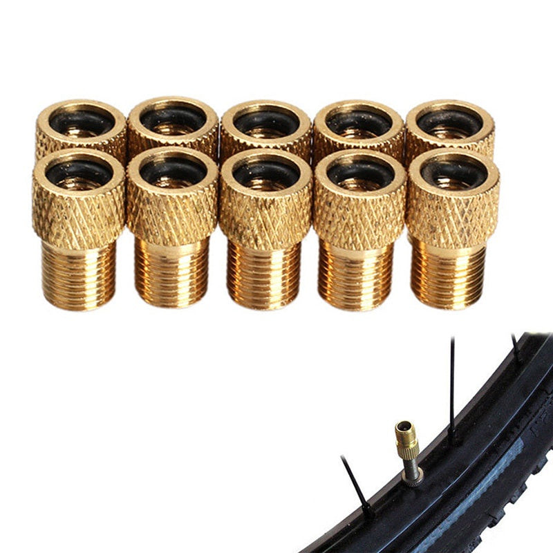 1 Pcs Bicycle Tire Valve Adapter Golden Pattern Valve Bicycle Accessories Adapter