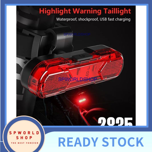 USB Rechargeable Bike Bicycle Tail Rear light -RED