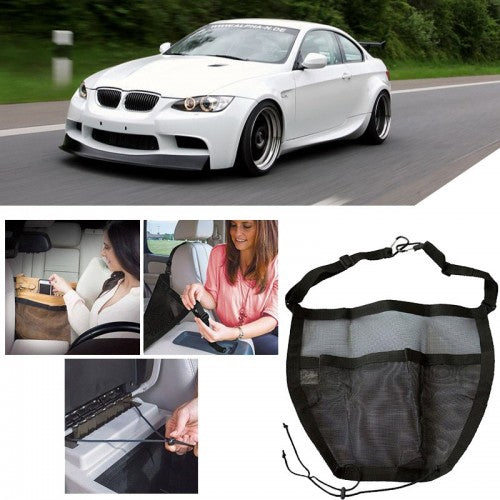Car Interior Trim Multi Purpose Hanger Storage Mesh Pocket Bag Purse Pouch