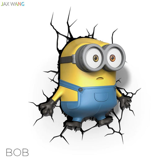 Cartoon Minions Stereo 3D Wall Night Lamps Children Bedroom Room Corridor Bedside Wall Birthday Gift Night PREORDER