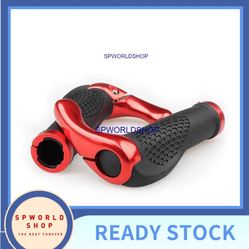 1 Pair Bicycle Handlebar Grip Ergonomic Anti-Skid Lock-on Handle Cover Aluminum Alloy Rubber Grips MTB Bike Accessories