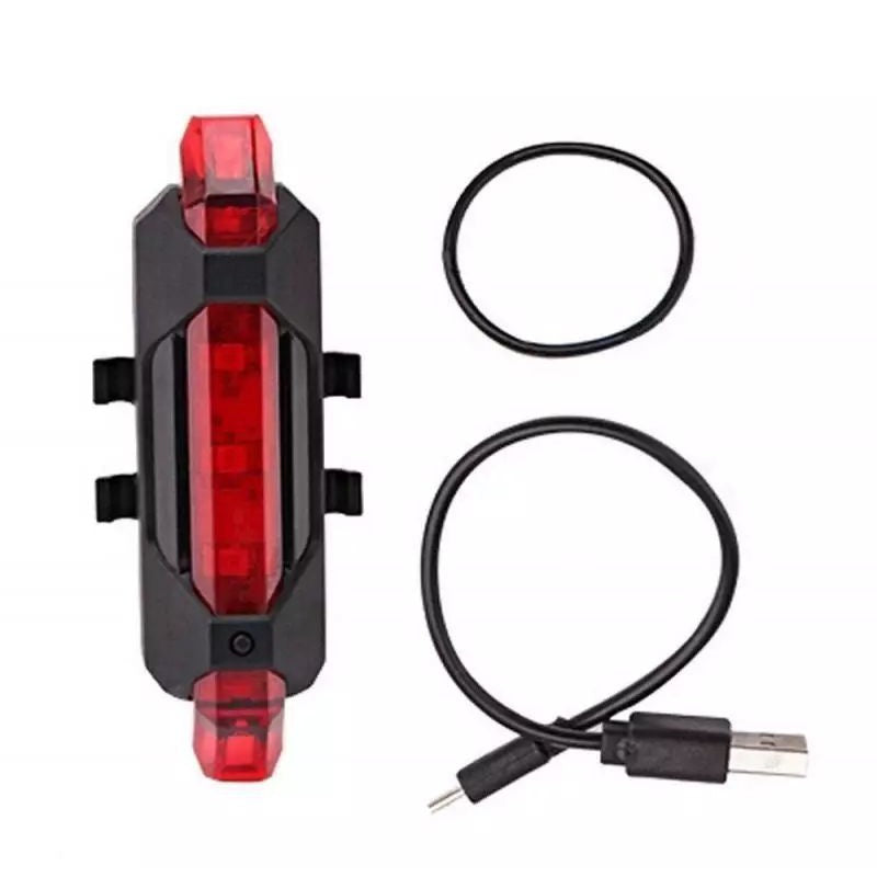 USB Rechargeable Bike Bicycle Tail Rear light -RED
