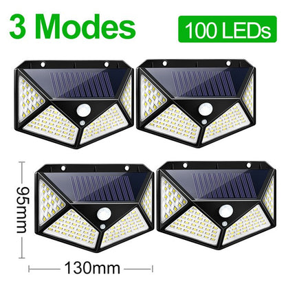 100 LED Solar Light Outdoor Solar Lamp Powered Sunlight Waterproof PIR Motion Sensor Street Light for Garden PREORDER