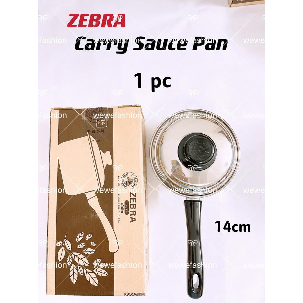 READY STOCK!!!Zebra SUS304 Stainless Steel CARRY Sauce Pan [14cm, 16cm, 18cm]