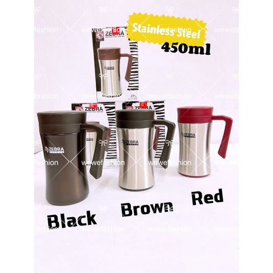 READY STOCK!!!Zebra SUS304 Stainless Steel CURVE Vacuum Mug 0.45L (450ml)