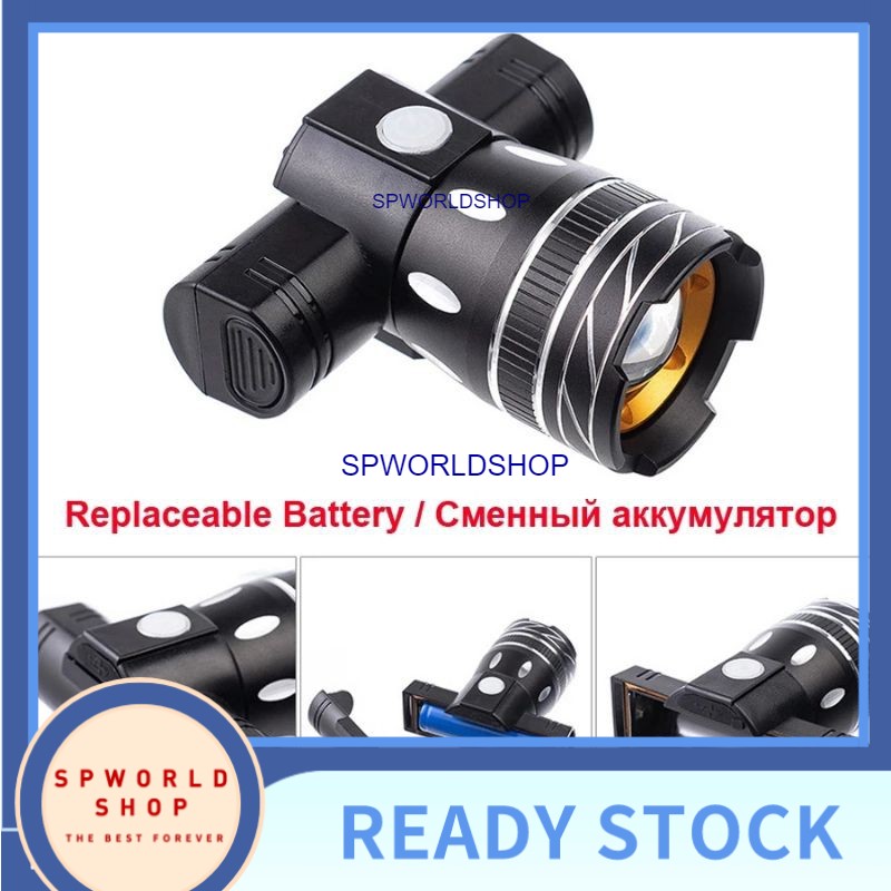 USB Rechargable Lamp Zoomable T6 LED Bike Front Light Torch 3 Modes Cycling Headlight
