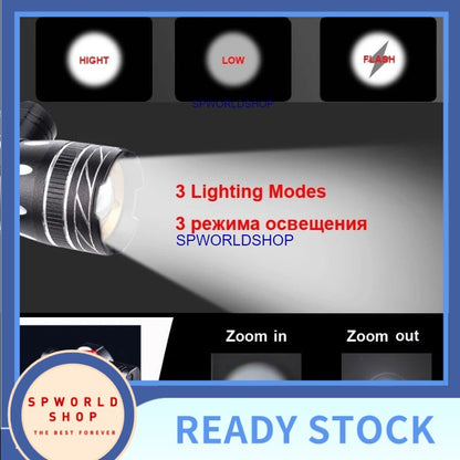 USB Rechargable Lamp Zoomable T6 LED Bike Front Light Torch 3 Modes Cycling Headlight