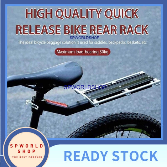 Bicycle Rear Rack, Bike Luggage Cargo Carrier, Quick Release Adjustable Cycling Seatpost Rack for Mountain Bike